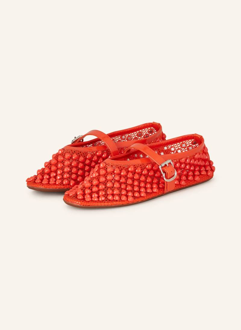 Alaïa Mary-Jane-Ballerinas Mit Schmucksteinen orange von ALAÏA