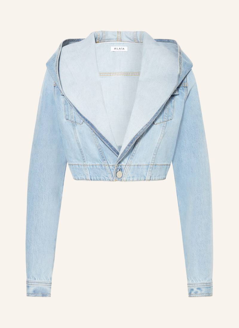 Alaïa Cropped-Jeansjacke blau von ALAÏA