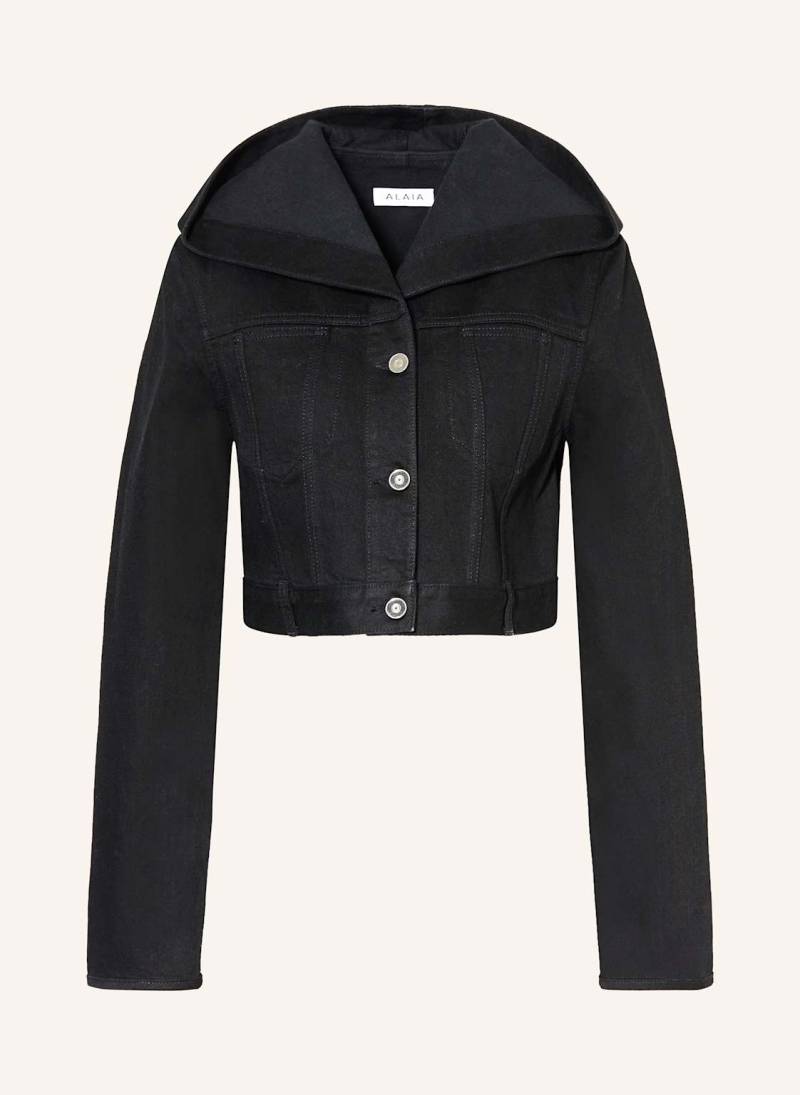 Alaïa Cropped-Jeansjacke schwarz von ALAÏA