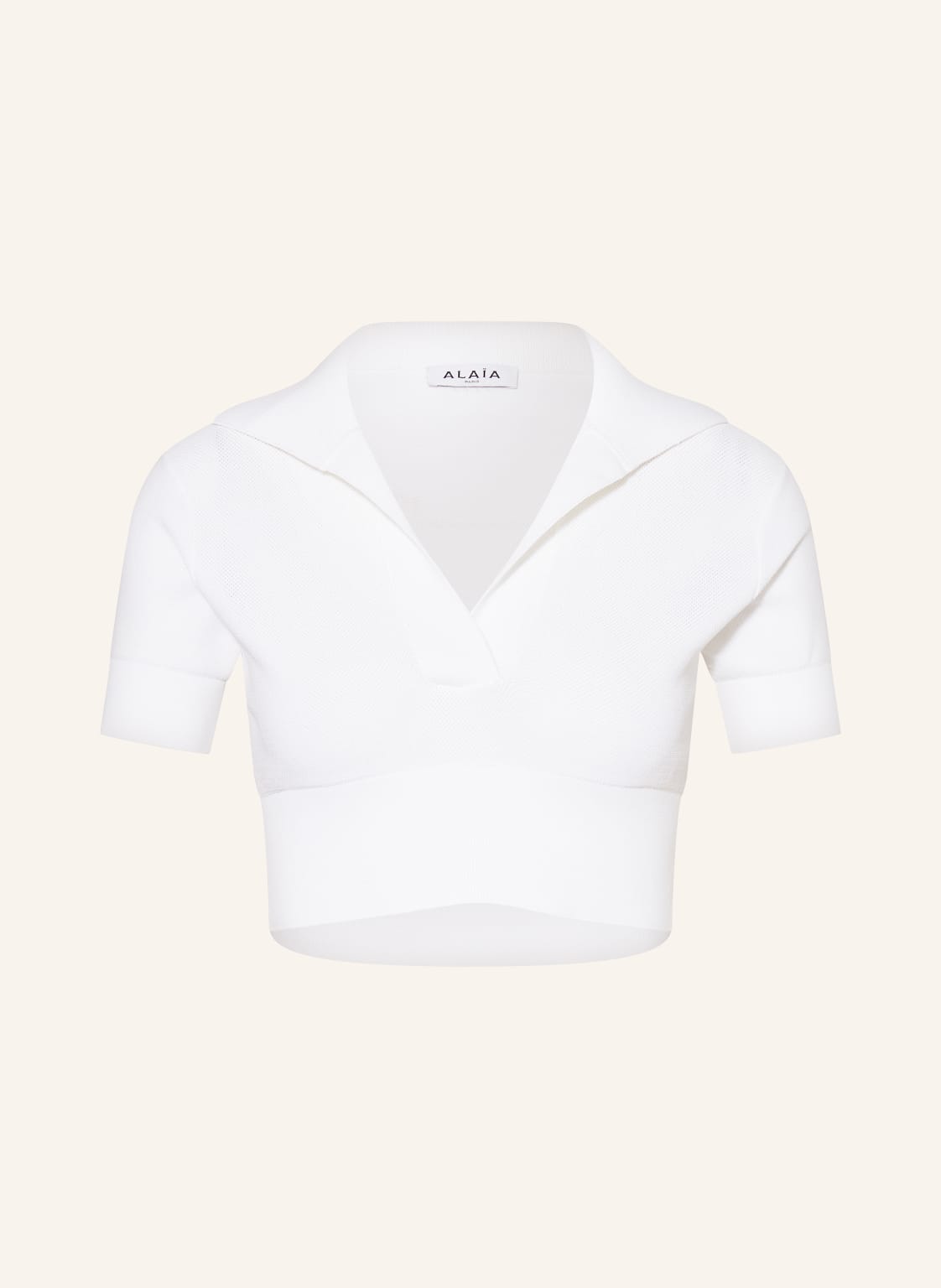 Alaïa Cropped-Strickshirt weiss von ALAÏA