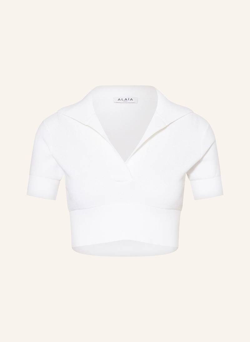 Alaïa Cropped-Strickshirt weiss von ALAÏA