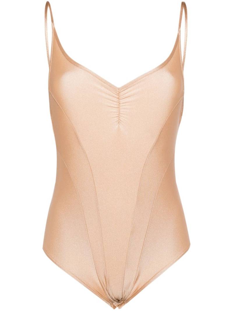 ALAINPAUL V-neck bodysuit - Brown von ALAINPAUL