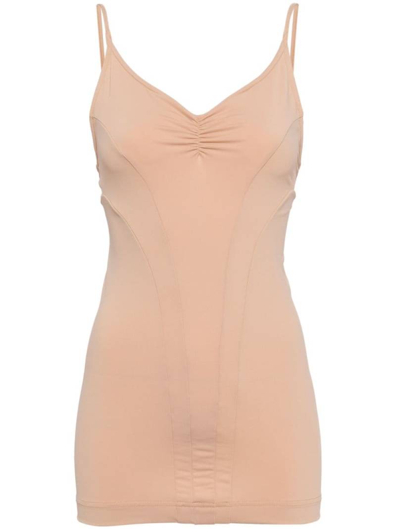 ALAINPAUL V-neck gathered top - Neutrals von ALAINPAUL