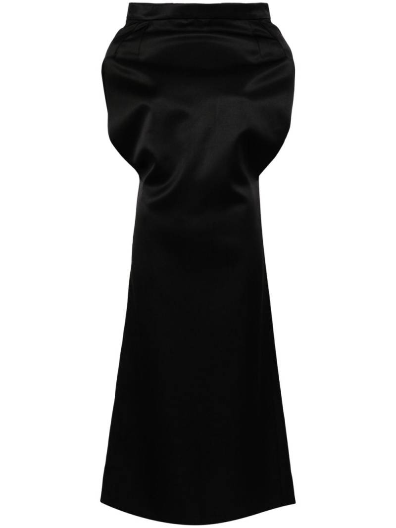 ALAINPAUL boat-neck silk dress - Black von ALAINPAUL