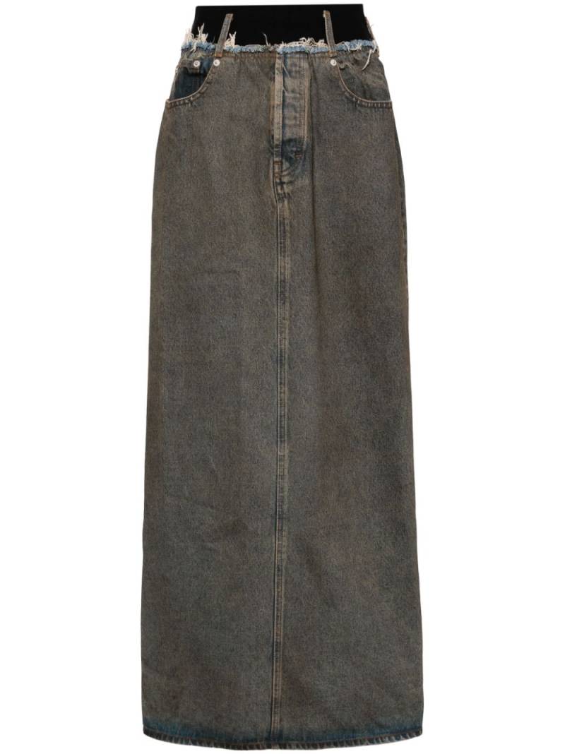 ALAINPAUL raw-cut denim maxi skirt - Blue von ALAINPAUL