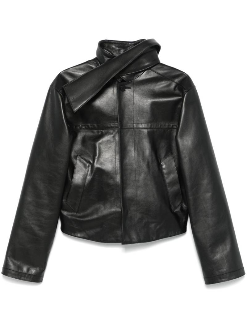 ALAINPAUL scarf-collar leather jacket - Black von ALAINPAUL