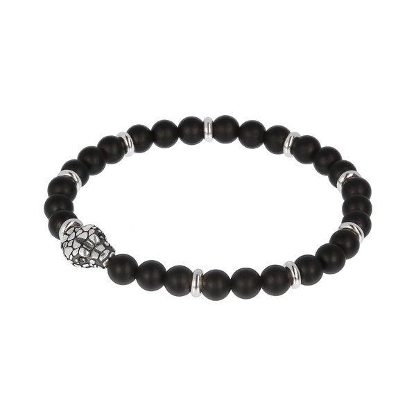 Elastisches Armband Mit Steinen Und Schlangenkopf Damen Schwarz ONE SIZE von ALBERT M.