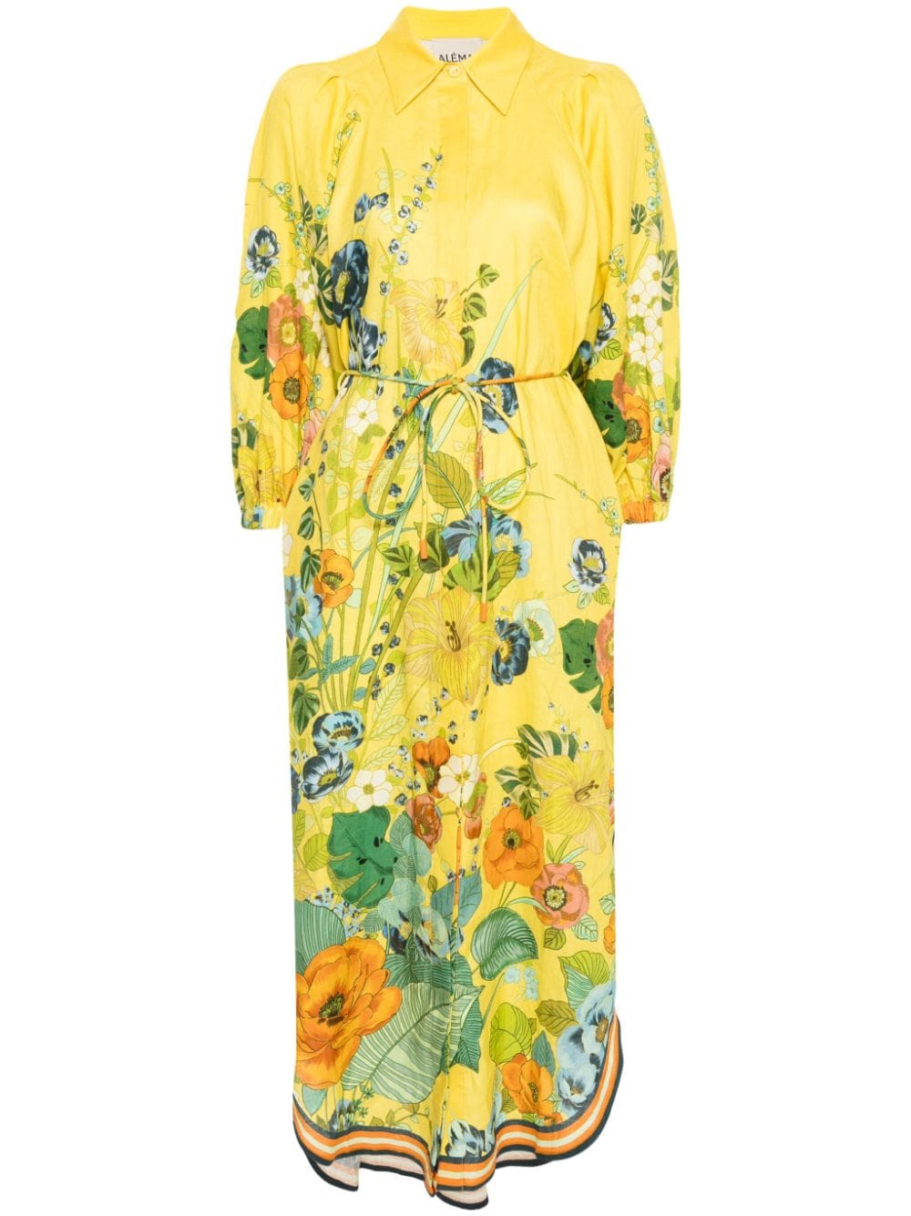 ALEMAIS Cresida floral-print linen dress - Yellow von ALEMAIS