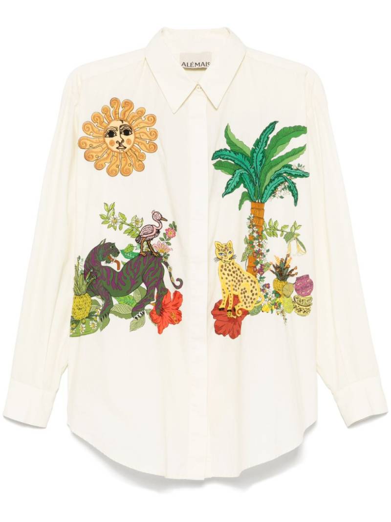 ALEMAIS Tiger Embroidered shirt - Neutrals von ALEMAIS