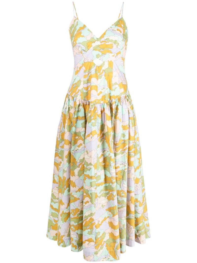 ALEMAIS graphic-print organic cotton dress - Yellow von ALEMAIS