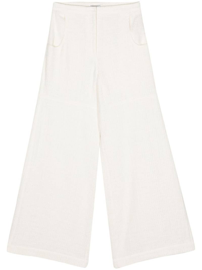 ALESSANDRO VIGILANTE bouclé palazzo pants - White von ALESSANDRO VIGILANTE