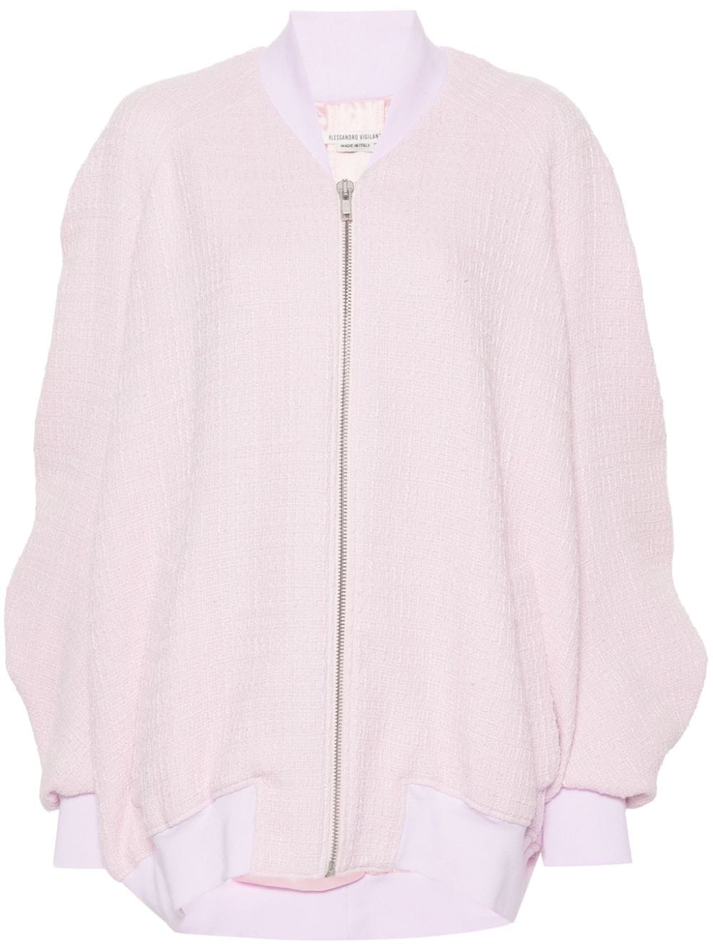 ALESSANDRO VIGILANTE cut-out tweed bomber jacket - Pink von ALESSANDRO VIGILANTE