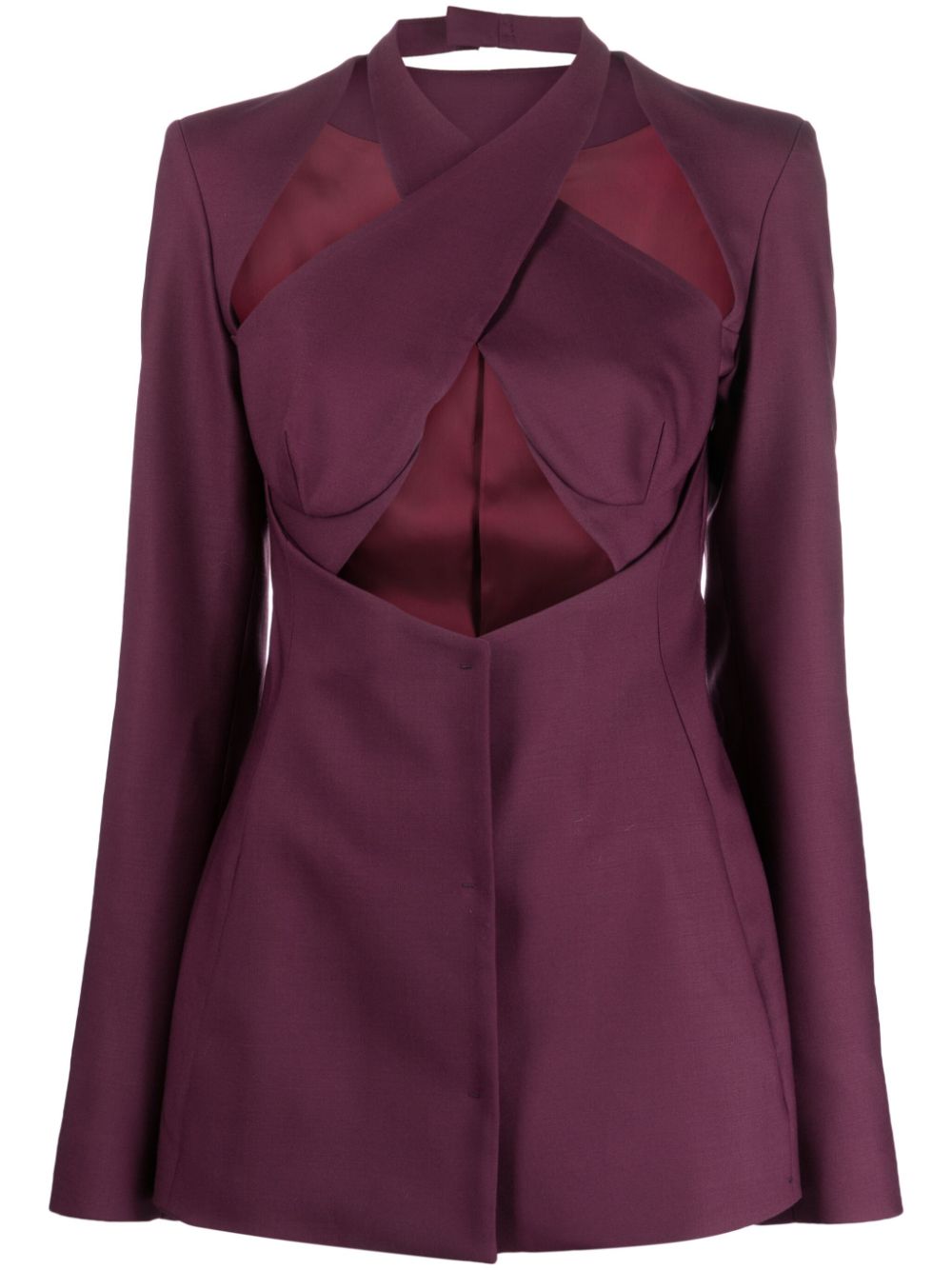 ALESSANDRO VIGILANTE cut-out virgin-wool blazer - Purple von ALESSANDRO VIGILANTE