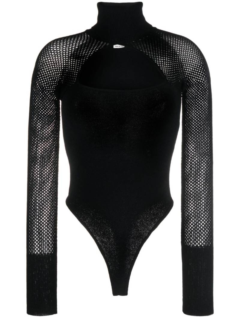 ALESSANDRO VIGILANTE cutout mesh bodysuit - Black von ALESSANDRO VIGILANTE