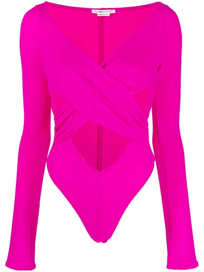 ALESSANDRO VIGILANTE draped cut-out bodysuit - Pink von ALESSANDRO VIGILANTE