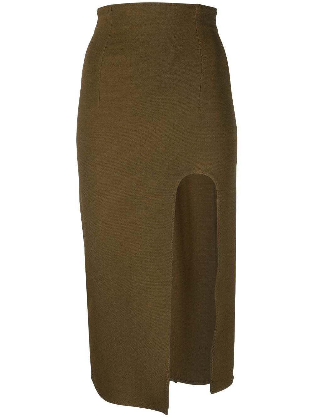 ALESSANDRO VIGILANTE front-split knitted midi skirt - Green von ALESSANDRO VIGILANTE