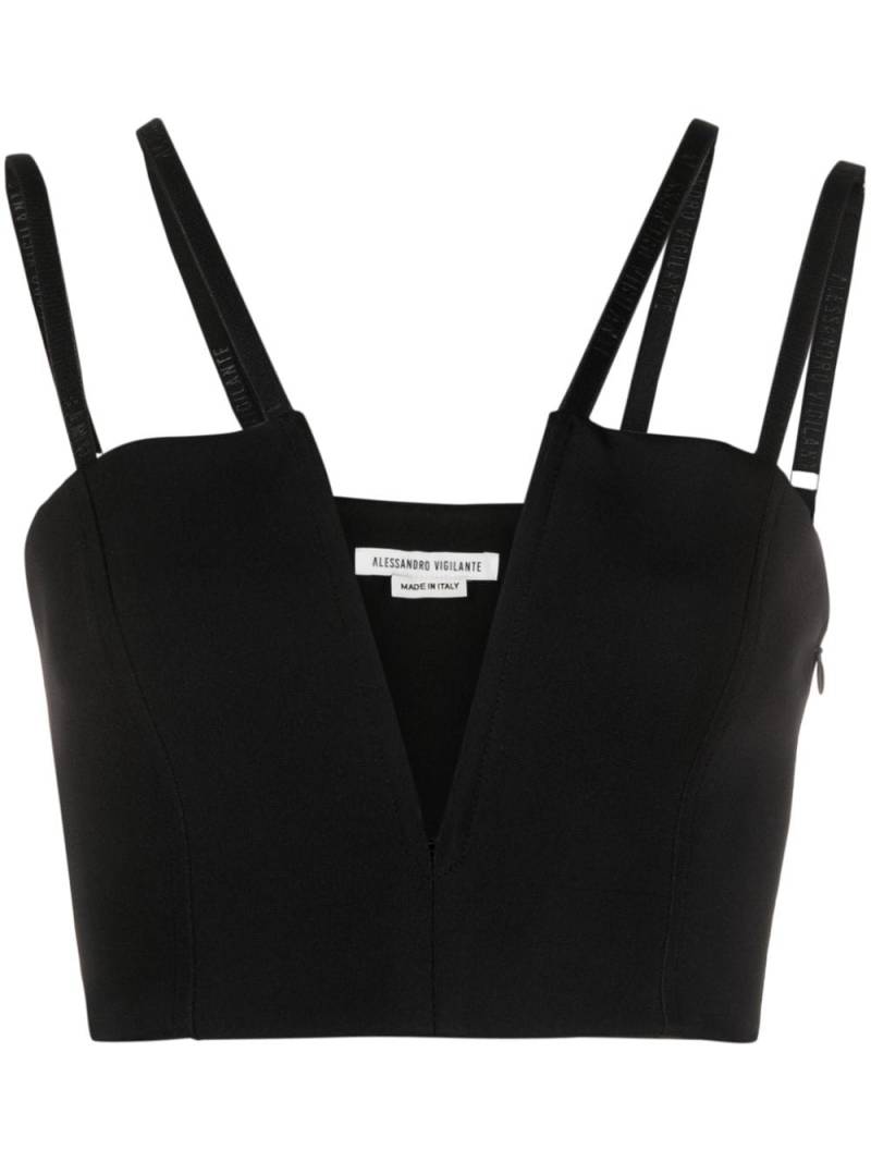 ALESSANDRO VIGILANTE plunge-style tank top - Black von ALESSANDRO VIGILANTE