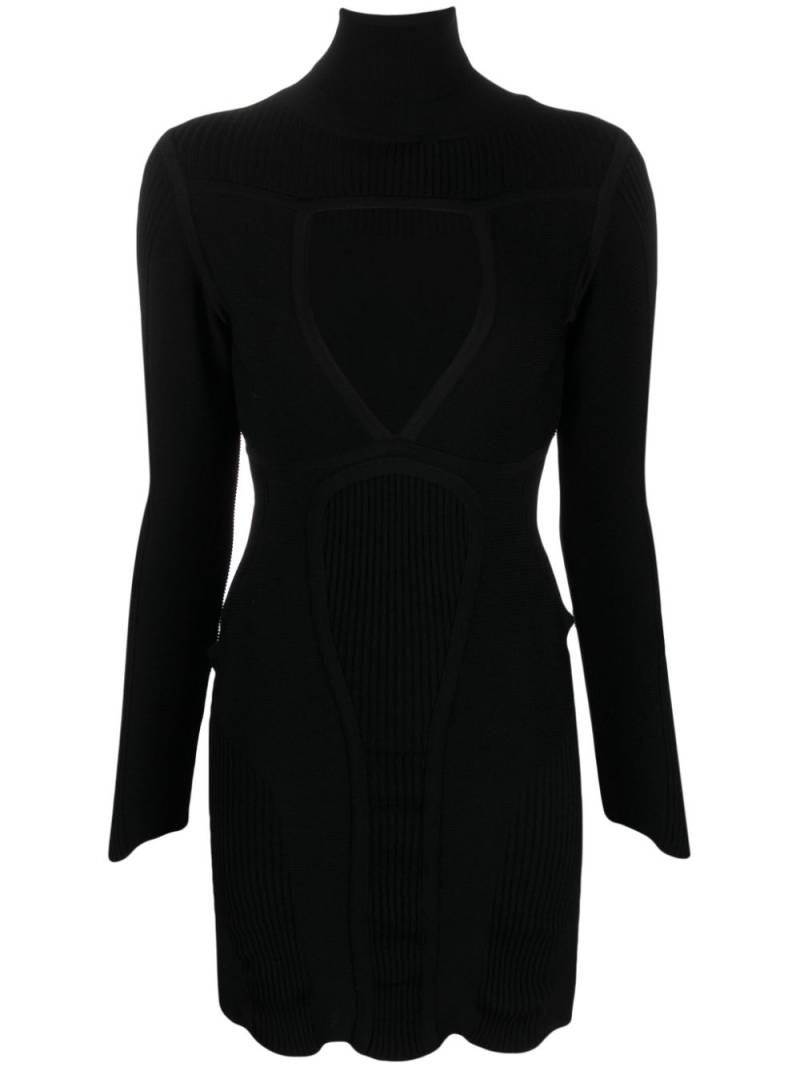 ALESSANDRO VIGILANTE roll-neck cut-out minidress - Black von ALESSANDRO VIGILANTE