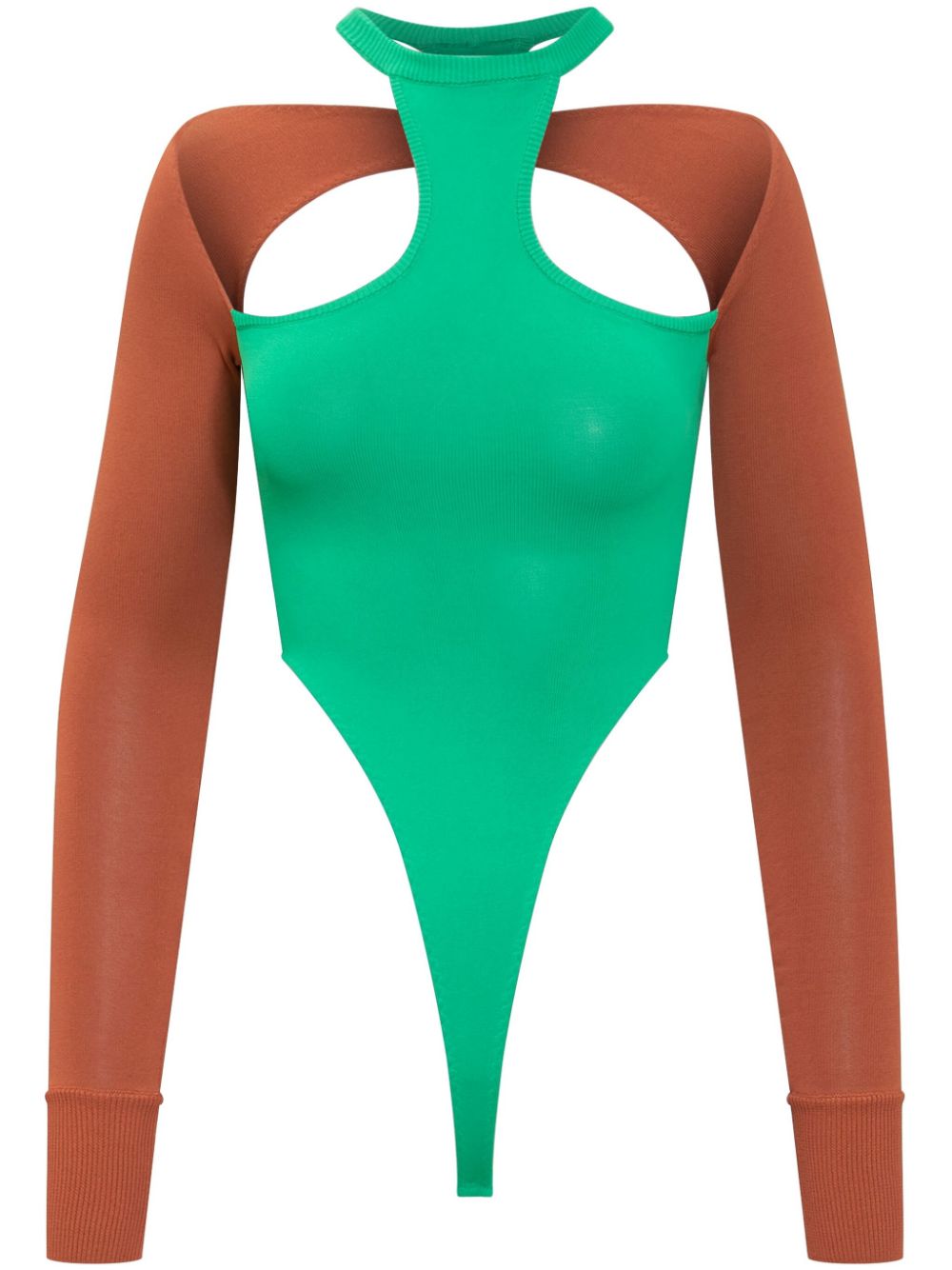 ALESSANDRO VIGILANTE two-tone bodysuit - Green von ALESSANDRO VIGILANTE