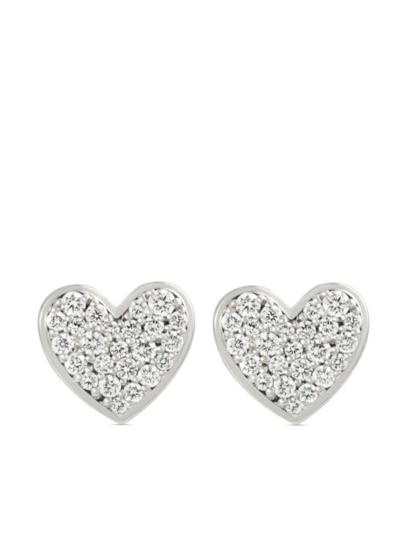 ALINKA 18kt white gold Caviar Heart diamond stud earrings - Silver von ALINKA