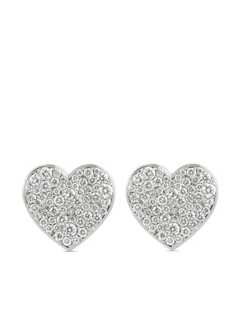 ALINKA 18kt white gold Caviar Heart Grande diamond stud earrings - Silver von ALINKA