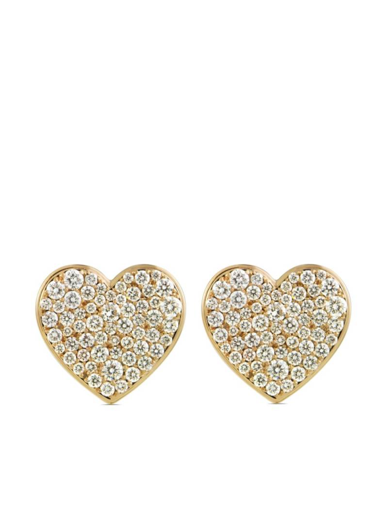 ALINKA 18kt yellow gold Caviar Heart Grande diamond stud earrings von ALINKA