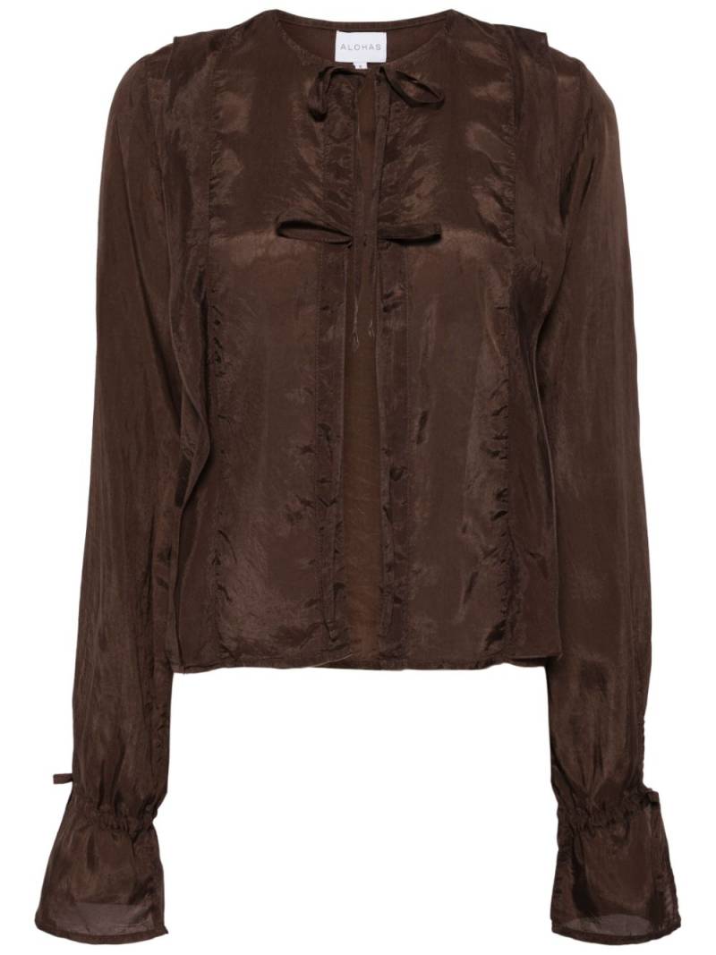 ALOHAS Oceane front-tie blouse - Brown von ALOHAS