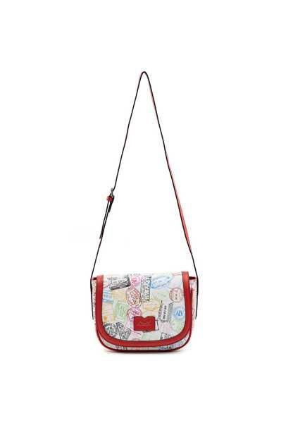 Shoulder Bag W/flap Lenny Collection No Borders Alv By Alviero Martini Handtasche Damen Weiss Bunt ONE SIZE von ALV by Alviero Martini