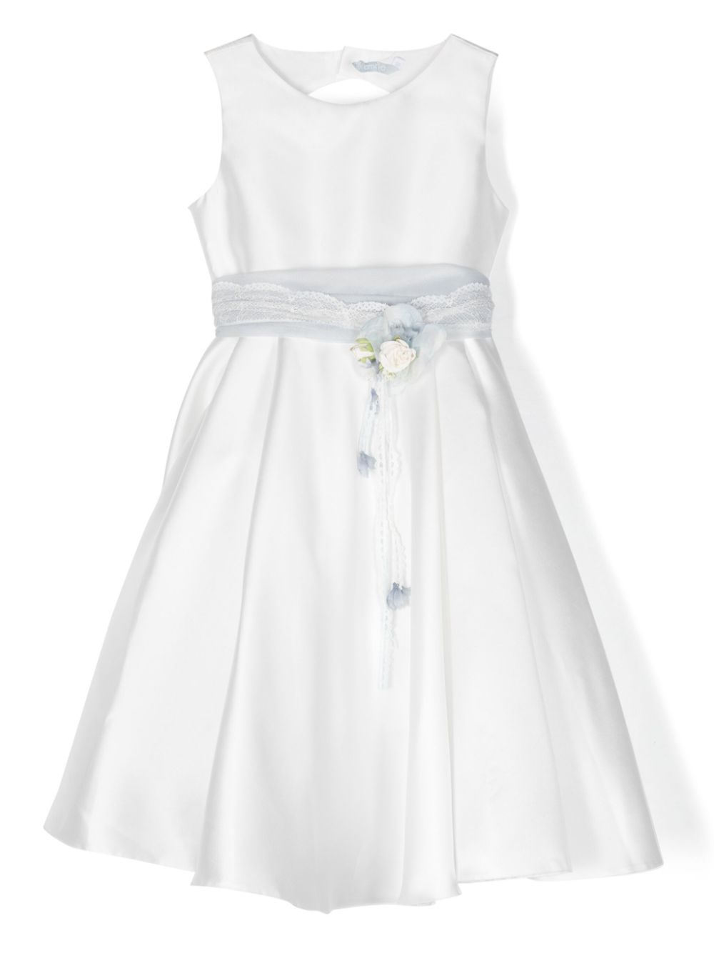 AMAYA floral-appliqué puffball midi dress - White von AMAYA