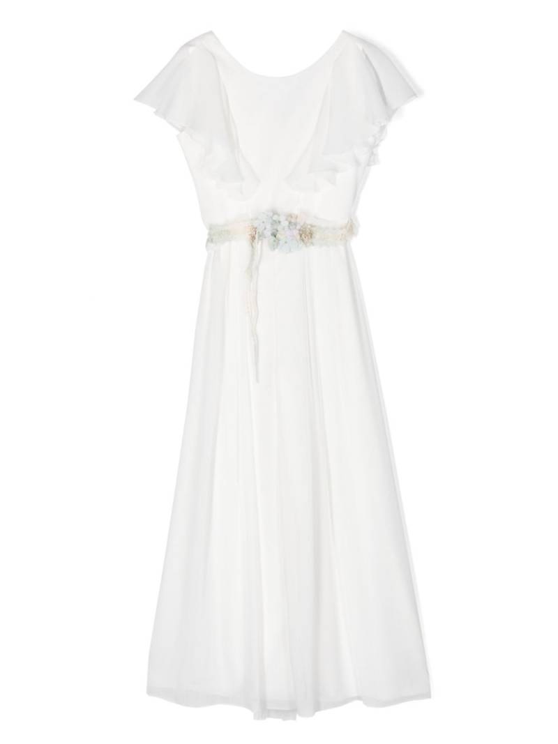 AMAYA floral-appliqué ruffled jumpsuit - White von AMAYA