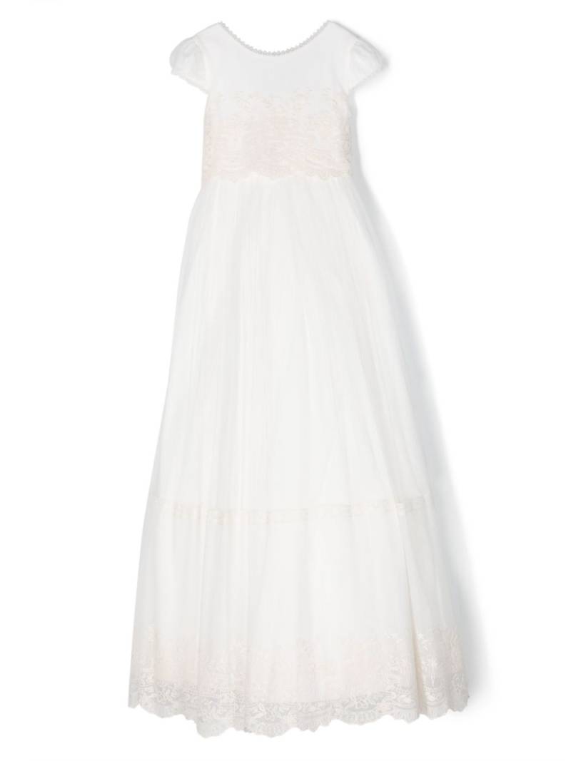 AMAYA floral-embroidered communion dress - White von AMAYA