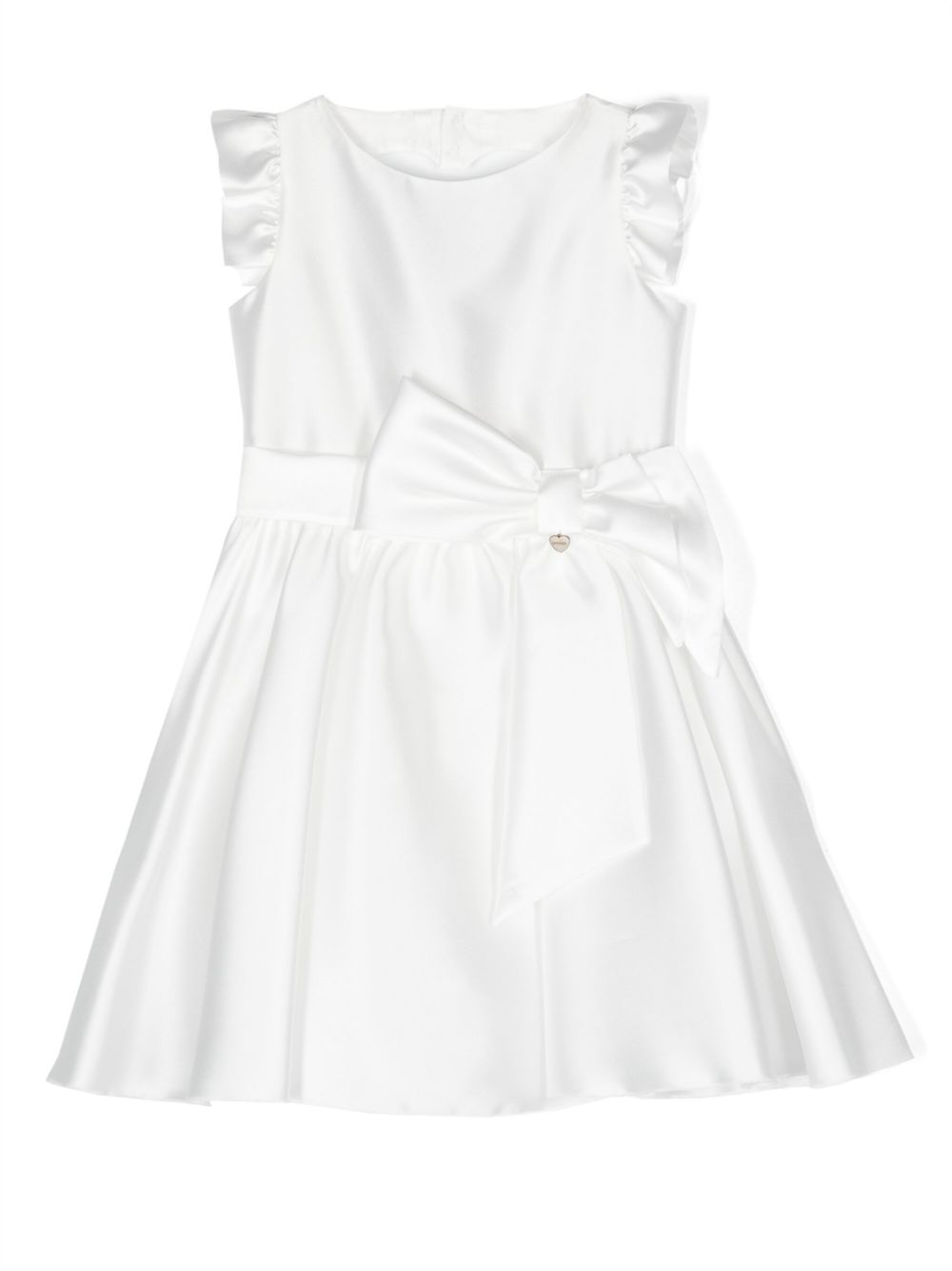 AMAYA oversize-bow interlock-twill dress - White von AMAYA