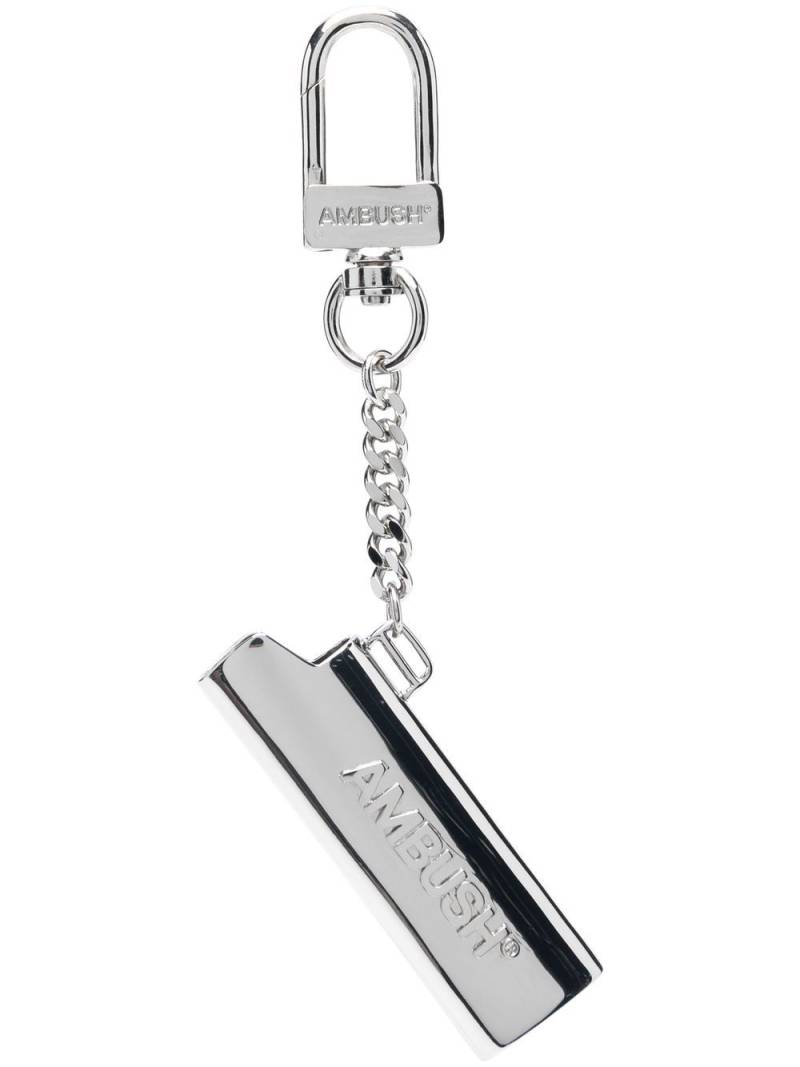 AMBUSH Lighter Case logo-engraved keyring - Grey von AMBUSH