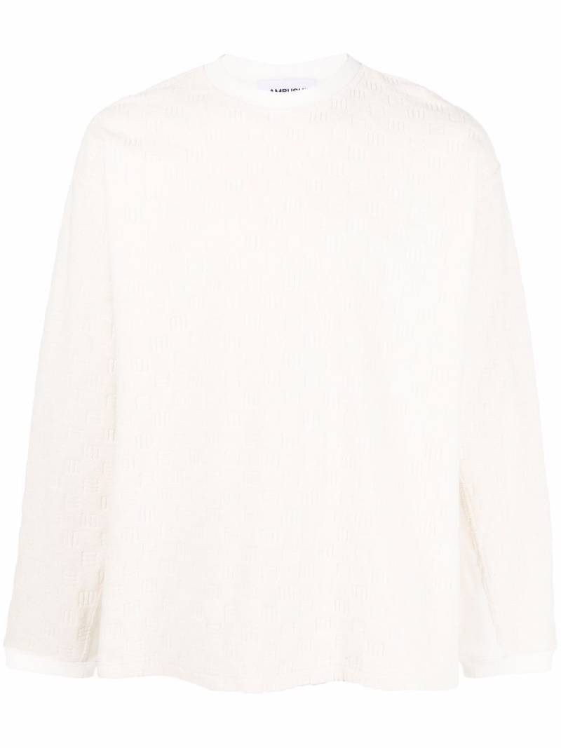 AMBUSH monogram towelling-finish sweatshirt - Neutrals von AMBUSH