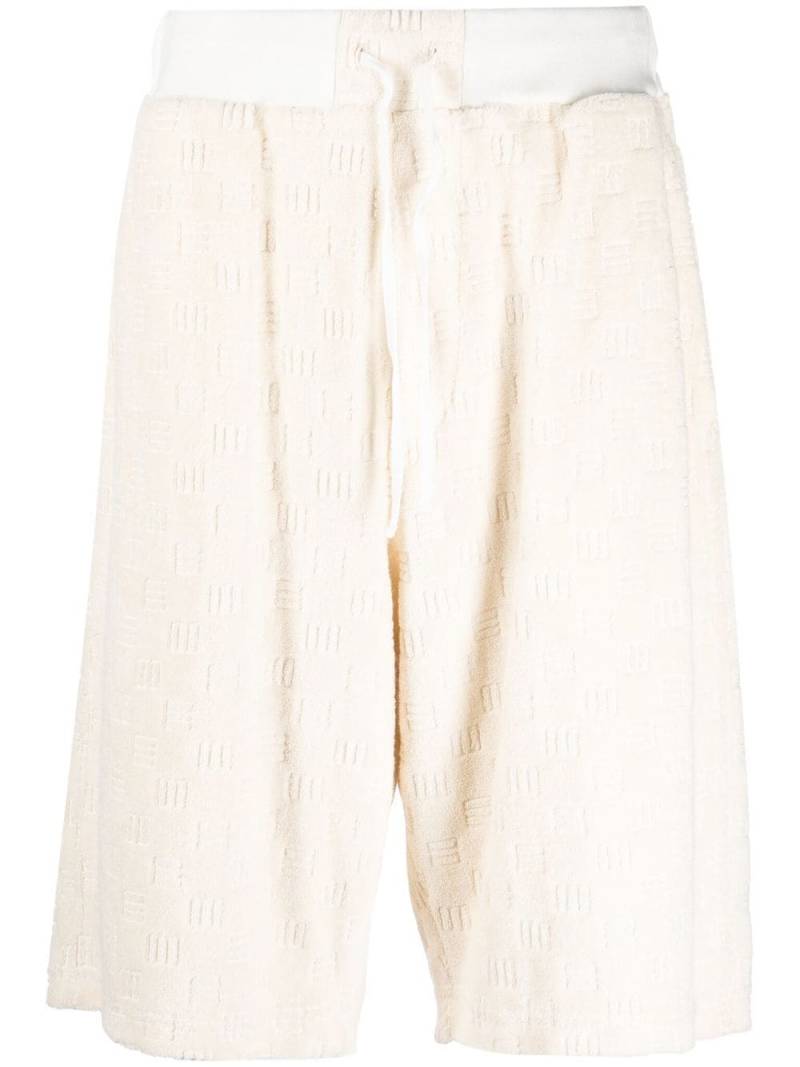 AMBUSH monogram towelling-finish track shorts - Neutrals von AMBUSH