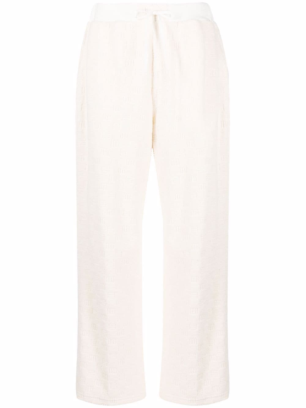 AMBUSH monogram-pattern terrycloth wide-leg trousers - Neutrals von AMBUSH