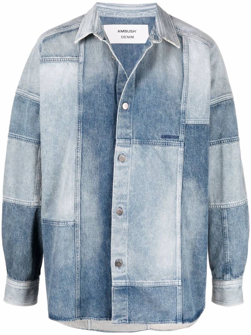 AMBUSH patchwork denim shirt jacket - Blue von AMBUSH