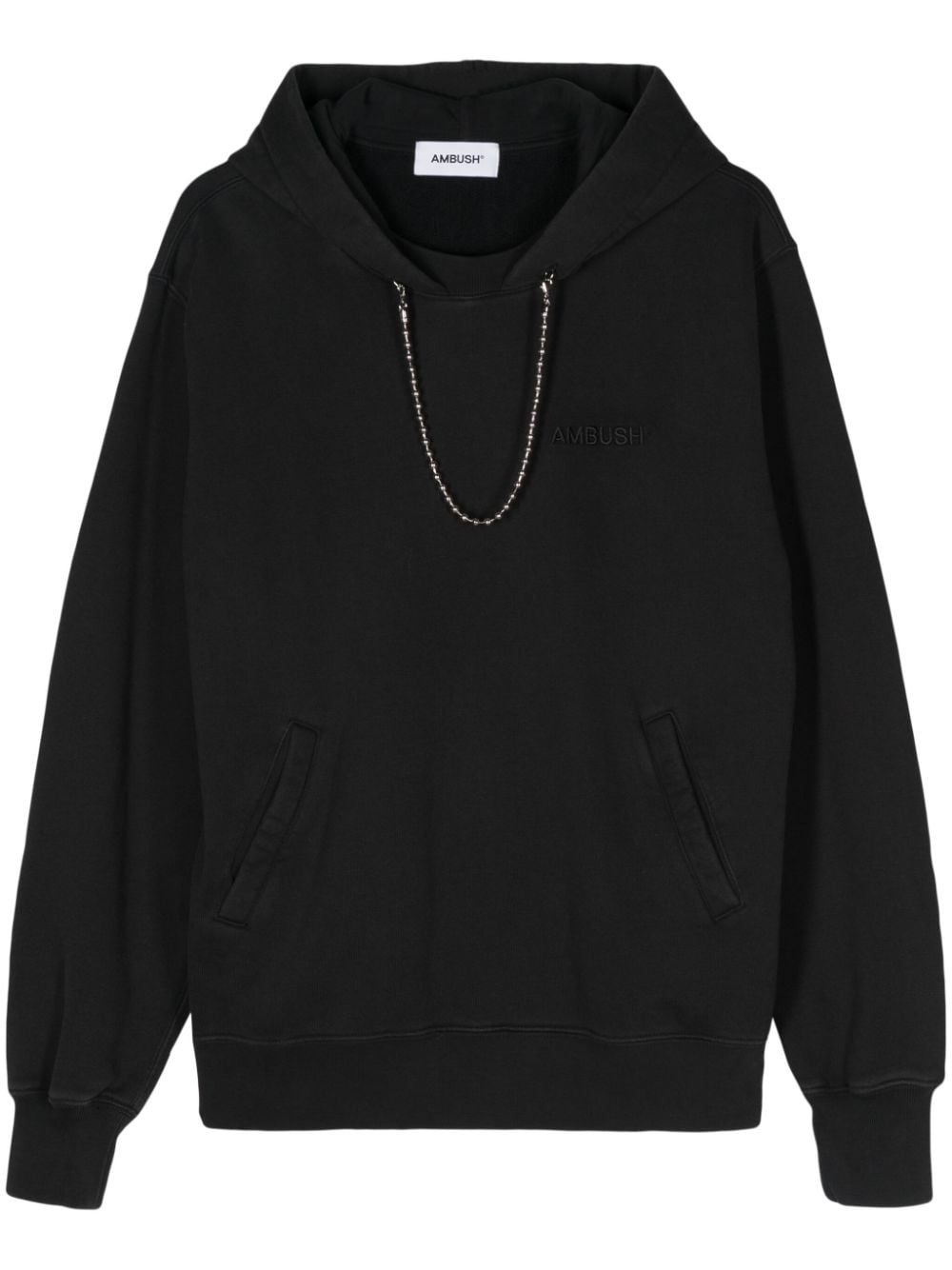 AMBUSH ballchain-detail cotton hoodie - Black von AMBUSH