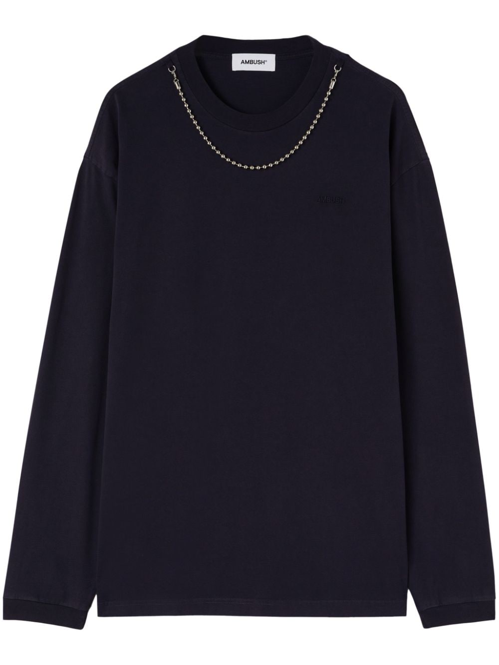 AMBUSH chain-embellished cotton sweatshirt - Blue von AMBUSH