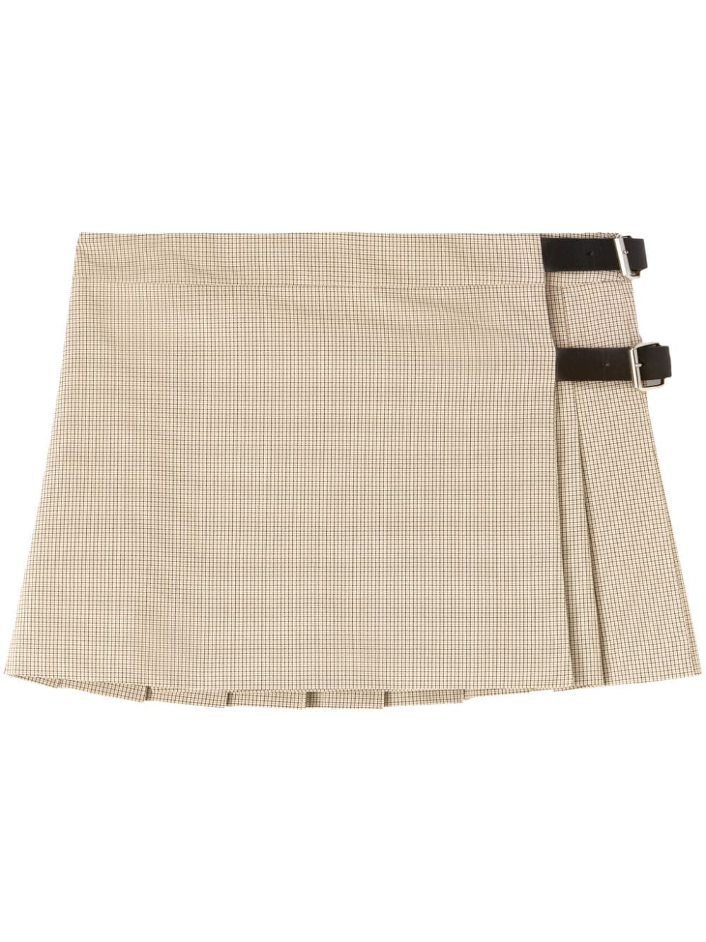 AMBUSH checkered belted miniskirt - Neutrals von AMBUSH