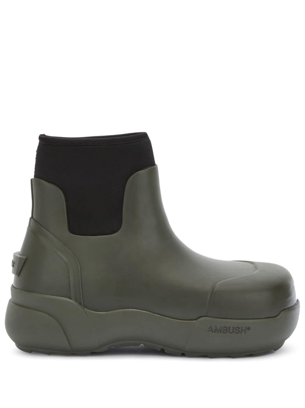 AMBUSH chunky-sole panelled ankle boots - Green