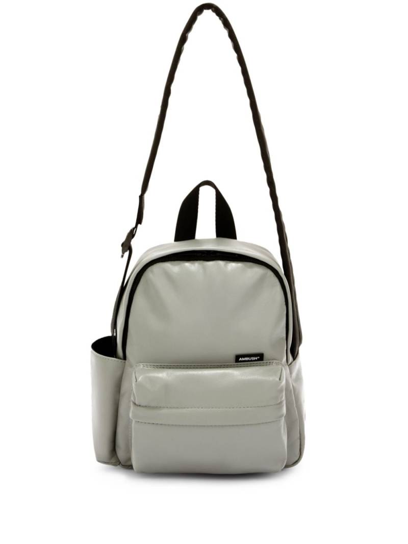 AMBUSH crossbody leather backpack - Grey von AMBUSH