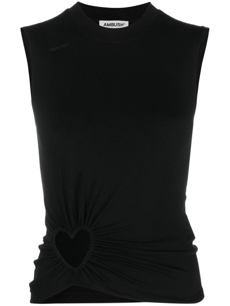 AMBUSH heart cut-out top - Black von AMBUSH