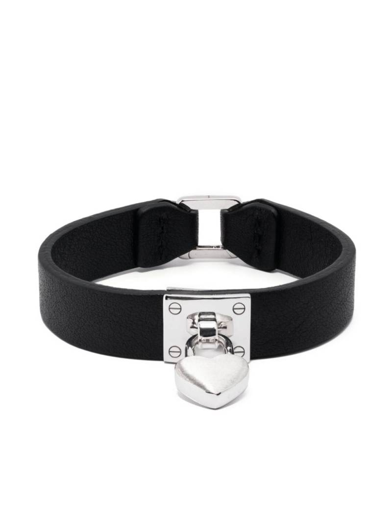 AMBUSH heart-charm leather bracelet - Black von AMBUSH