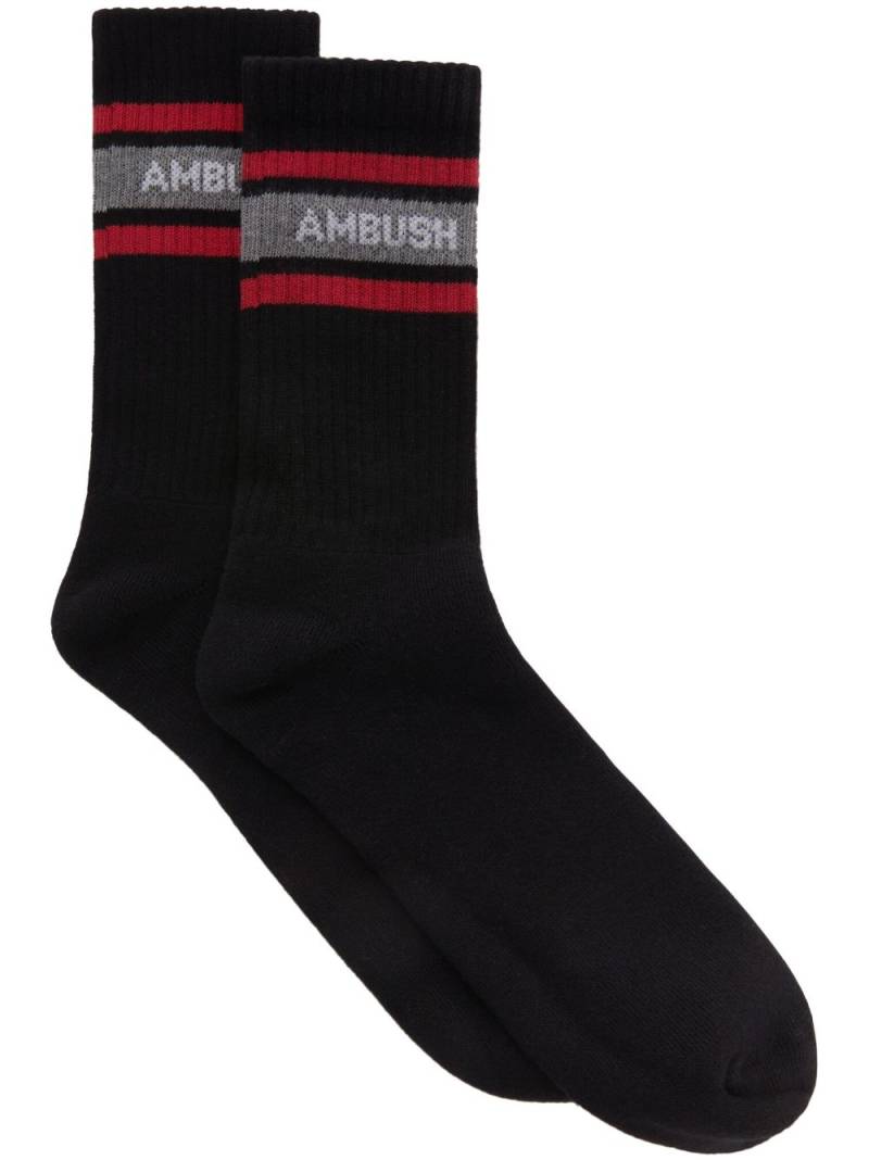 AMBUSH intarsia-logo ankle socks - Black von AMBUSH