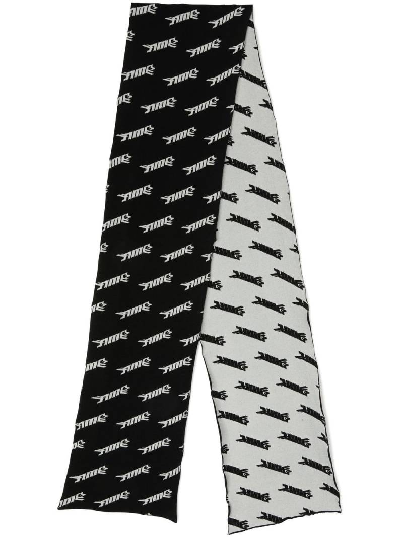 AMBUSH intarsia logo-knit virgin wool-blend scarf - Black von AMBUSH