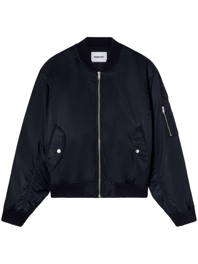 AMBUSH logo-appliqué bomber jacket - Blue von AMBUSH