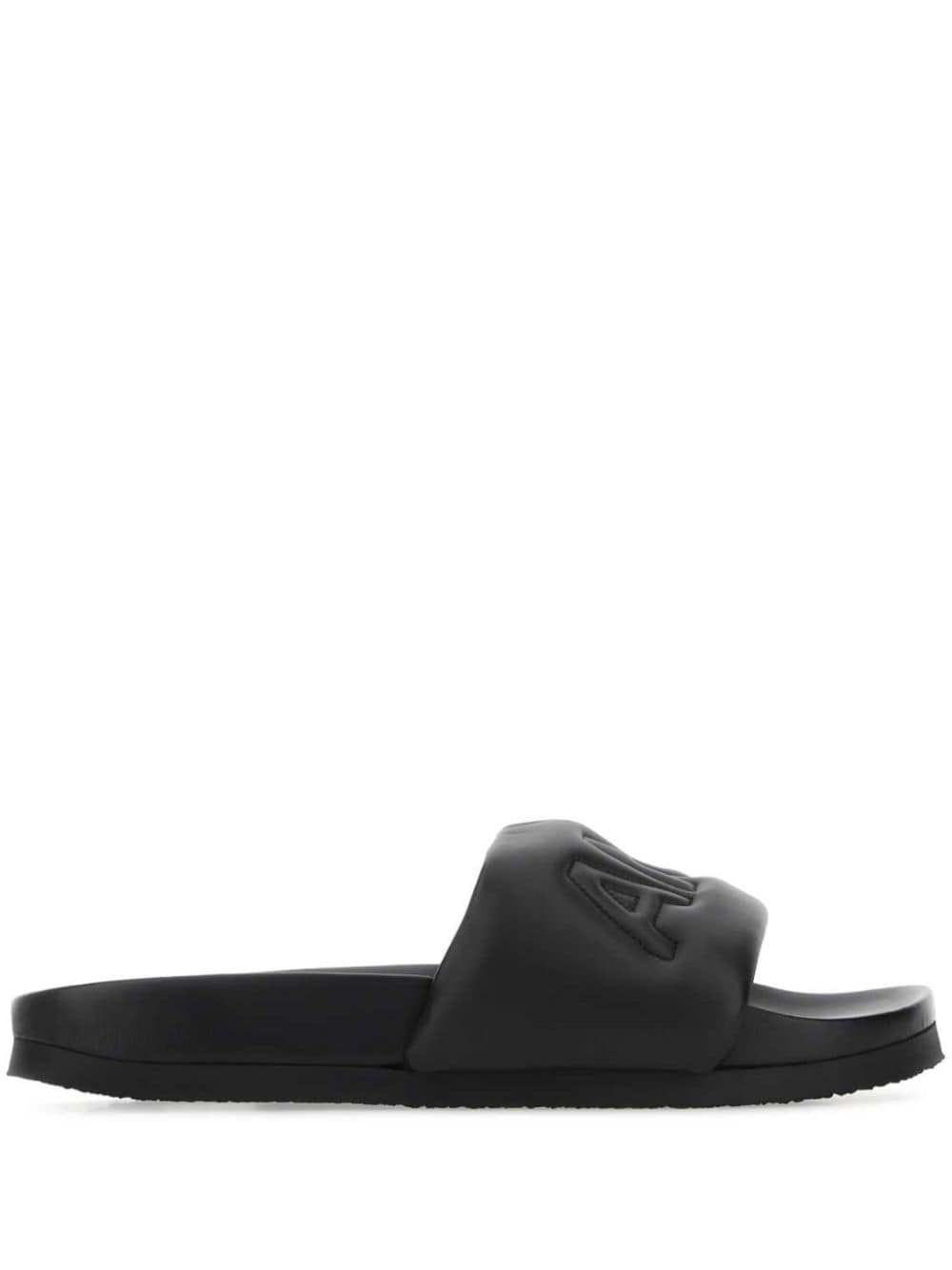 AMBUSH logo-embossed leather slippers - Black von AMBUSH