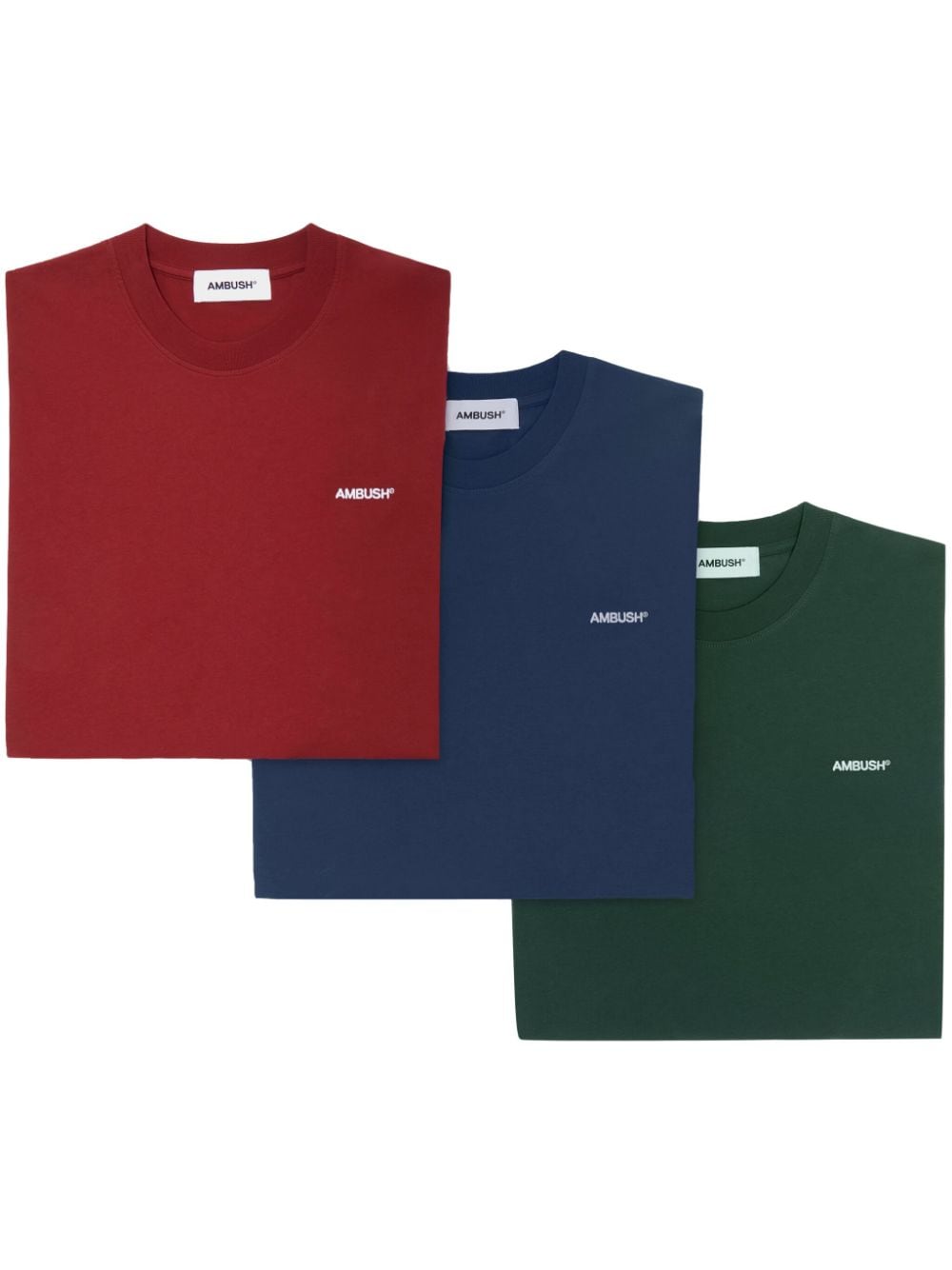 AMBUSH logo-embroidered T-shirts (set of three) - Green von AMBUSH