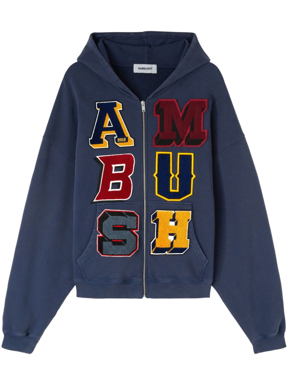 AMBUSH logo-patch zip-up hoodie - Blue von AMBUSH